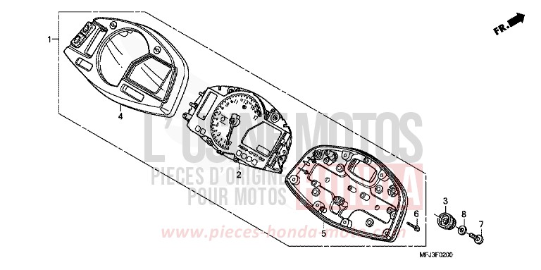 METER for CBR600RR ABS GRAPHITE BLACK (NHB01) from 2010